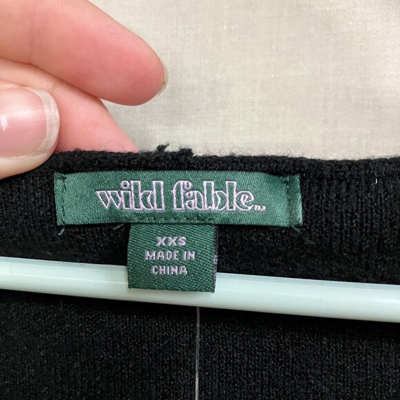 NWT Wild Fable Women's Black Hooded Cropped Sweater Shrug Long Sleeve - Picture 3 of 12